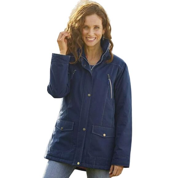 Atlas for Women Womens/Ladies Microtech Multi Pocket Parka / Navy - Picture 3 of 3